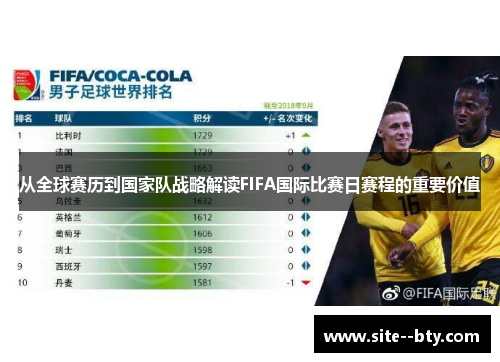 从全球赛历到国家队战略解读FIFA国际比赛日赛程的重要价值